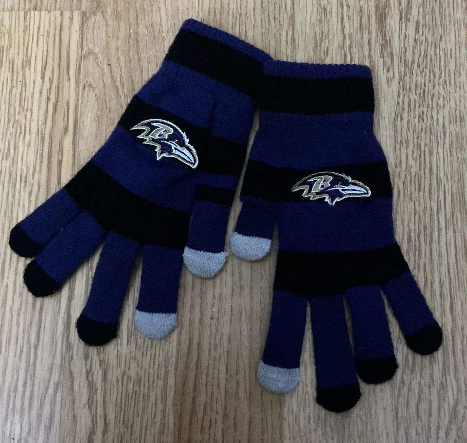 Guantes de invierno Forever Collectibles NFL Baltimore Ravens púrpura/negro/gris nuevos Foto 1 de 4