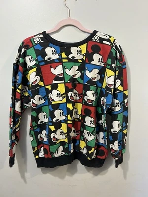 Vintage Disney Mickey Mouse Pullover Sweatshirt 90's All Over Print - Image 1 of 3