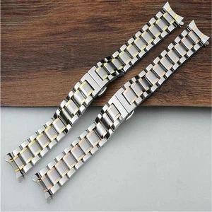 Correa de pulsera extremos curvos correa de reloj 12 mm-24 mm hebilla de mariposa acero inoxidable - Imagen 1 de 18