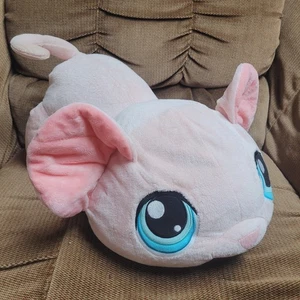 Juguete de peluche JUMBO 16" - Hasbro 2005 Littlest Pet Shop - almohada de ratón rosa raro - Imagen 1 de 6