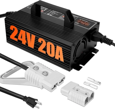 24V 20A Forklift Battery Charger w/LCD Display Charger Lead Acid Battery Charger - Image 1 of 4