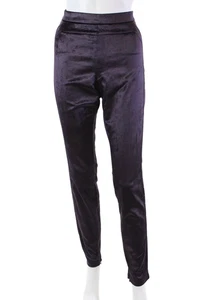 Erin Fetherston Womens Side Zip Mid Rise Velvet Skinny Leg Pants Purple Size 8 - Picture 1 of 7