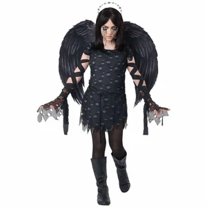 Dark Angel Devil Satan Fallen Angel Religious Halloween Child Girls Costume - Picture 1 of 3