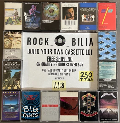 $1 and UP ARENA ROCK VAN HALEN PINK FLOYD RUSH ZEP BUILD YOUR LOT CASSETTE TAPES - Image 1 of 3