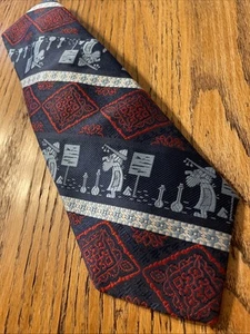 Vintage 60s 70s Penneys Towncraft Woven Polyester Tie Mod Disco Wide Graphic Men - Picture 1 of 8