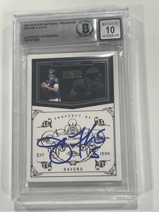 Joe Flacco Signed Card Playoff National Treasures Slabbed Beckett BAS Auto IP a - Picture 1 of 3