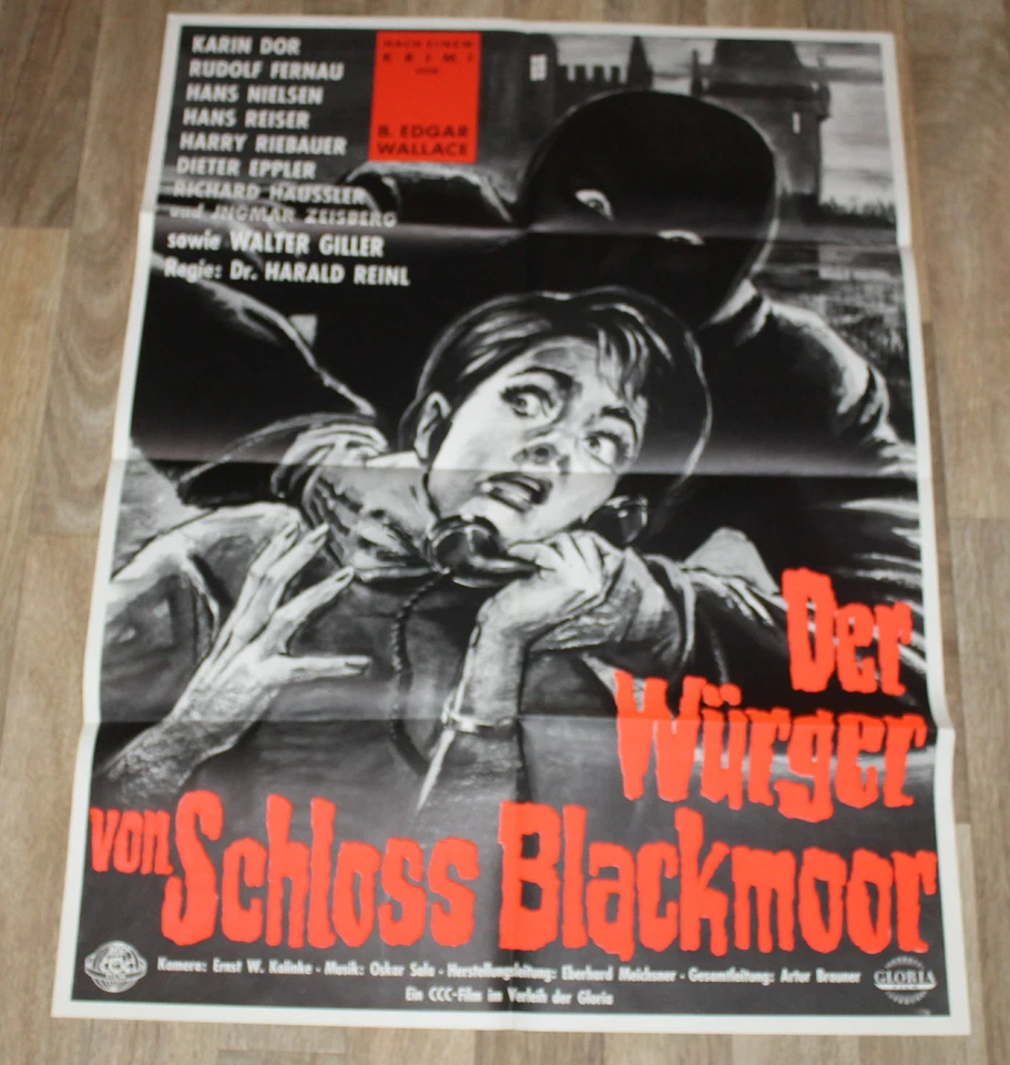 DER WÜRGER VON SCHLOSS BLACKMOOR Org. Plakat A1 EDGAR WALLACE -1963-Karin Dor - Bild 1 von 1
