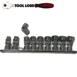 T&E Tools 10 Piece 3/8" Drive Metric Universal 6pt Sockets on Rail 10-19mm 93809 - Picture 1 of 4