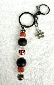 Cincinnati Bengals Beaded Keychain-Handmade NFL Fan Gifts - Picture 1 of 6