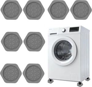 8 Pezzi Pad Antivibrazione Grigio Esagonale Lavatrice Asciugatrice Frigorifero A - Foto 1 di 12