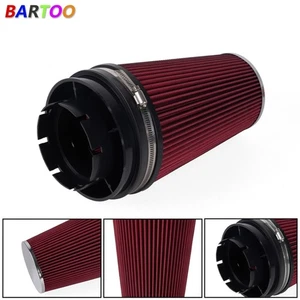 RED 4'' 102mm Long High Flow Inlet Cone Red Dry Filter Cold Air Intake Replaceme - Bild 1 von 10