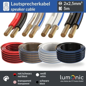 5m Lautsprecherkabel 2x 2,5mm² CCA HiFi Boxenkabel Audio Zwillingsleitung - Picture 1 of 5