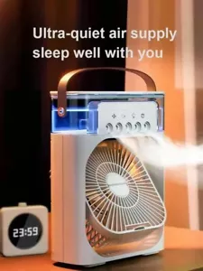 Portable 3 in 1 Fan AIr Conditioner Household Small Cooler LED Night Lights - Picture 1 of 9