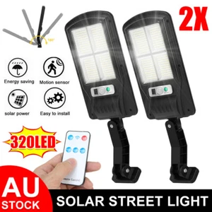 2 Solar Street Light Motion Sensor Wall LED Flood Lamp Outdoor Lighting Home OZ - Picture 1 of 12