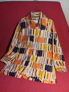 Vtg Nashville Iconic Levy's Enro Long Sleeve 70s? Polyester? Silky Shirt Medium - Picture 1 of 6