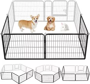 Dog Playpen Outdoor Puppy Exercise Pen Indoor Portable Pet Fence for Yard - Picture 1 of 9
