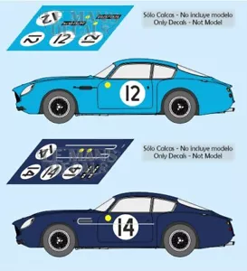 Decals Aston Martin DB4 Zagato Le Mans 1962 1:32 1:24 1:43 1:18 slot calcas - Foto 1 di 3