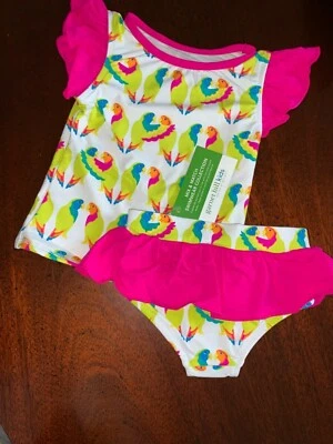 NUEVO CON ETIQUETAS 12-18M Granate Colina Tankini Divertido Funky Estampado de Loro Traje de Baño Foto 1 de 2