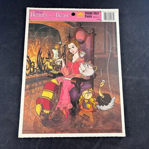 BEAUTY & THE BEAST WALT DISNEY GOLDEN FRAME TRAY CHILDREN KIDS PUZZLE BELLE CHIP - Picture 1 of 5