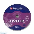 Blank Verbatim Disks 16x DVD+R Discs 120 min 4.7 GB 10 Pack New Sealed