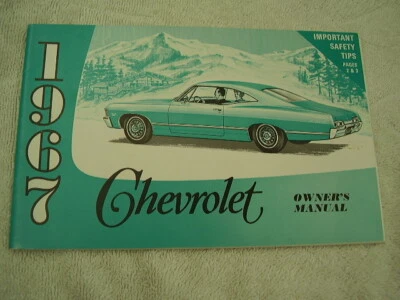 1967 CHEVROLET IMPALA CAPRICE    NICE ORIGINAL   OWNERS MANUAL   - Image 1 of 2