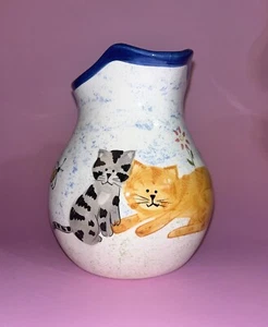 Creatively Yours Hand Painted Kitty Cat Lovers Pitcher - Picture 1 of 12