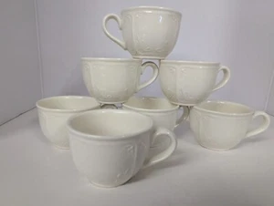 Set of 7 - Villeroy & Boch Cortina 2000 Cappuccino Cups Embossed Ivory - Picture 1 of 5