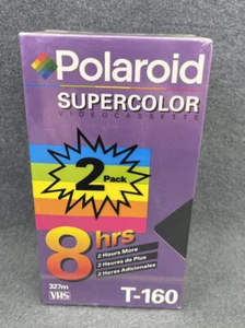 Brand new Polaroid Supercolor VHS 8 Hour T-160 Tapes Sealed Two Pack - Picture 1 of 4