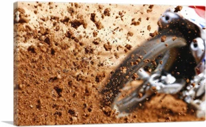 ARTCANVAS Dirt Bike Motocross Closeup Canvas Art Print - Picture 1 of 11