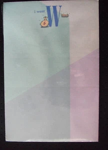 Michel & Company I Want $$$ Note Pad Printed on Recycled Colorblocked Paper - Picture 1 of 2