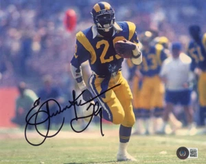 ERIC DICKERSON SIGNED AUTOGRAPHED 8x10 PHOTO LOS ANGELES RAMS LEGEND BECKETT BAS - Picture 1 of 2