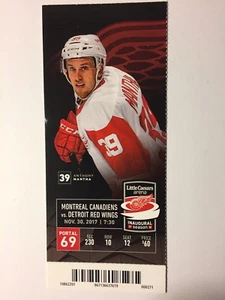 DETROIT RED WINGS VS MONTREAL CANADIENS NOVEMBER 30, 2017 TICKET STUB - Picture 1 of 1
