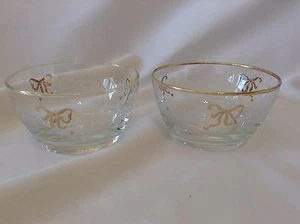 Vintage Libby weiße Rosen Gold Schleifen Schalen Bonboniere Zucker Müsli Blatt Blumen - Bild 1 von 1