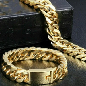 Men Chain Alloy Figaro Cuban Curb Link Bracelet Fashion - Picture 1 of 13