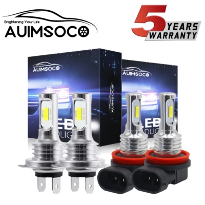 适用于沃尔沃 XC60 2010 - 2017 4X 白色 LED 车头灯高低光束灯泡 H7 H11 套件 — 第 1/4 张图片