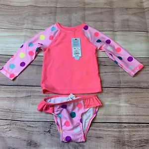 Cat & Jack Infant Size 18 Months Long sleeve rash guard swim Set 2-piece UPF 50 - Picture 1 of 8