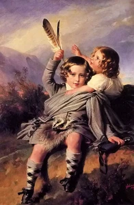 Oil franz xavier winterhalter - prince alfred and princess helena children art - Picture 1 of 1