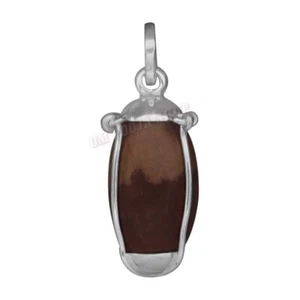 Narmada Shivling with Silver Locket Narmadeshwar Stone Pendant Ompoojashop - Picture 1 of 3