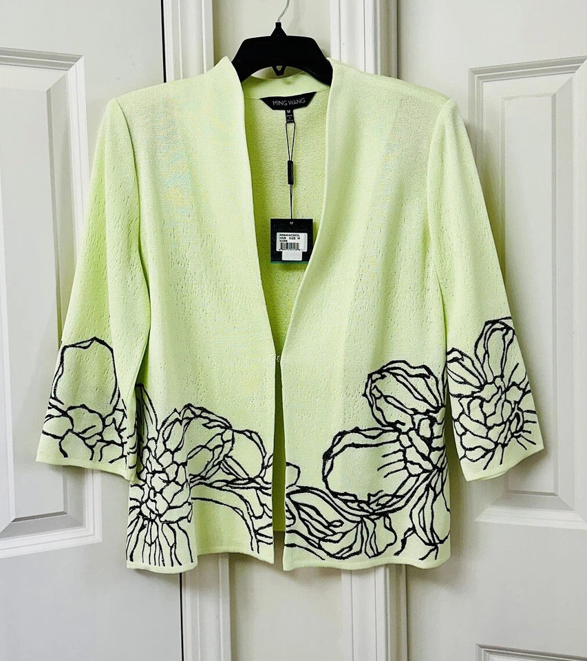 Ming Wang Women's 3/4 Sleeve Jacket, Size-M - Image 1 of 3