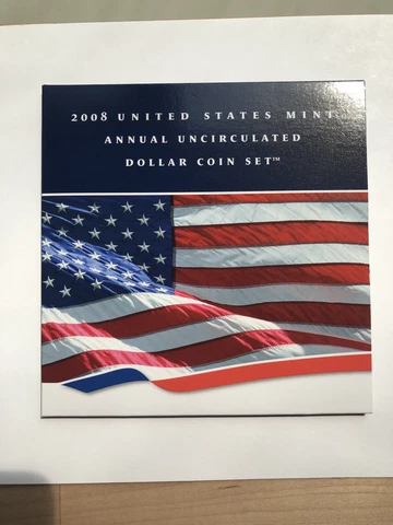 2008 United States Mint Annual Uncirculated Dollar Coin Set in OGP with COA Cover