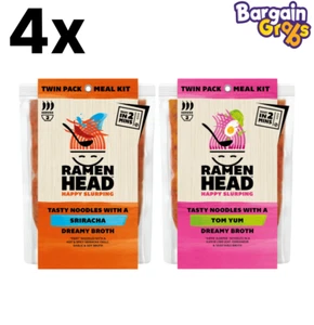 Ramen Head Noodle & Broth Meal Kit 4 x 450g – Tom Yum or Sriracha – BBE 30–31/08 - Picture 1 of 7