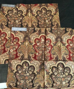 SCHUMACHER 2 pcs New Castle Paisley Cranberry 26 x 26 1/4" Fabric Samples - Picture 1 of 6