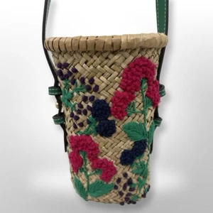 ZARA Raffia mini crossbody bag green 6211/910 - Picture 1 of 8