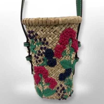 ZARA Raffia mini crossbody bag green 6211/910 - Image 1 of 4