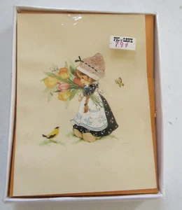 Banconote vintage Hallmark nuove con scatola Little Dutch Girl & Bird 10 banconote e buste carine - Foto 1 di 3