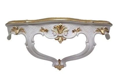Wandkonsole Weiß Wandablage 45x21cm Hängekonsole Antik Wandregal BAROCK Ablage - Bild 1 von 4