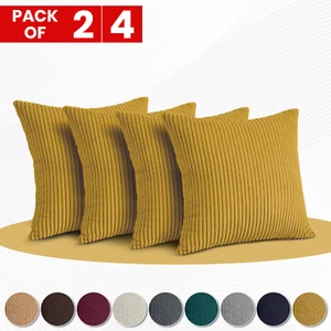 Corduroy Cushion Covers OR Filled Cushions Super Soft 18x18/45x45cm Pillow Cases - Picture 1 of 96