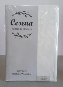 Cesena Fabric Oblong Tablecloth, Ivory, 52" X 70", Easy Care, Textured, New - Picture 1 of 2