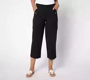 Pantalón Corto AnyBody Regular Todo Elástico Sarga-Negro-Grande-NUEVO-A642842 - Imagen 1 de 2