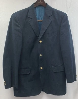 Blazer Versace Jeans Hombre Azul Marino Estampado Sutil Lujo 36 (Mediano-Grande) Italia Foto 1 de 4